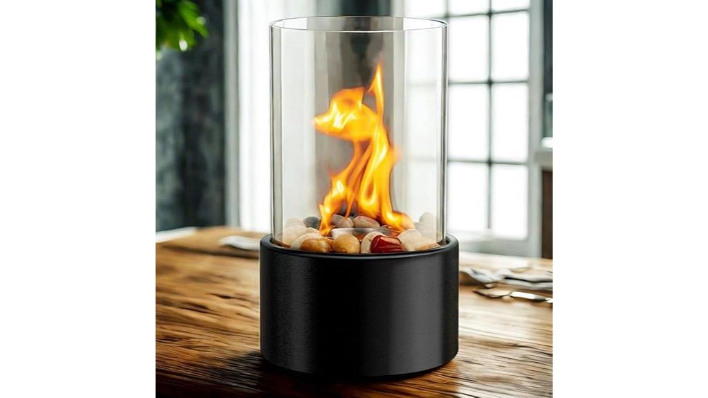 portable three chamber tabletop fire pit