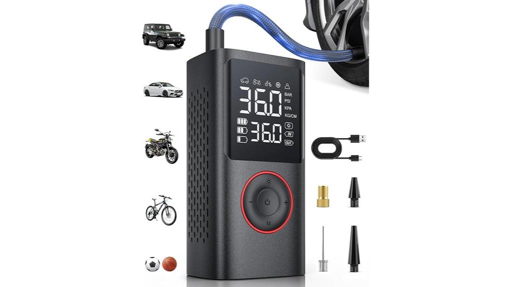 portable tire inflator gauge