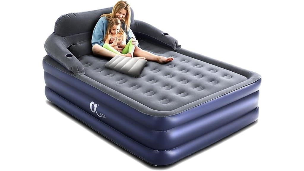 queen air mattress with headboard