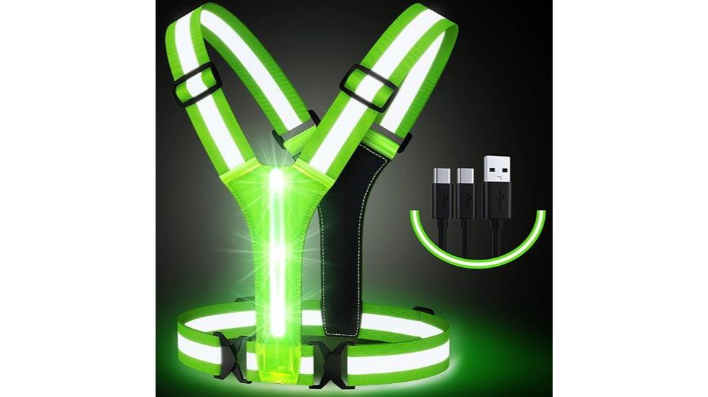 rechargeable reflective led vest