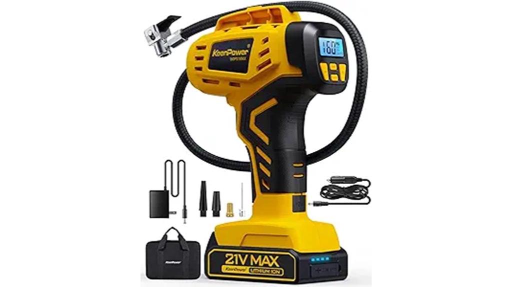 rechargeable tire inflator dual power