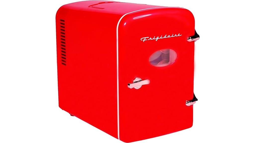 red mini personal fridge