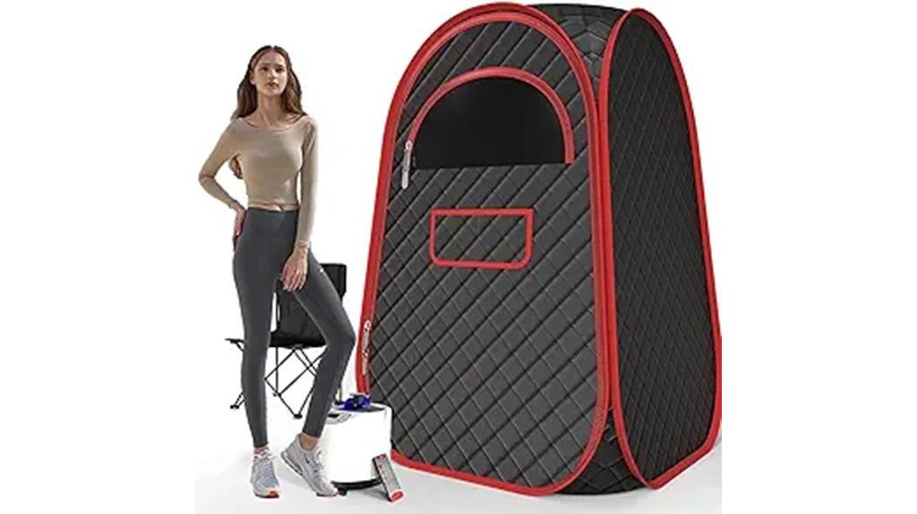 red portable home sauna
