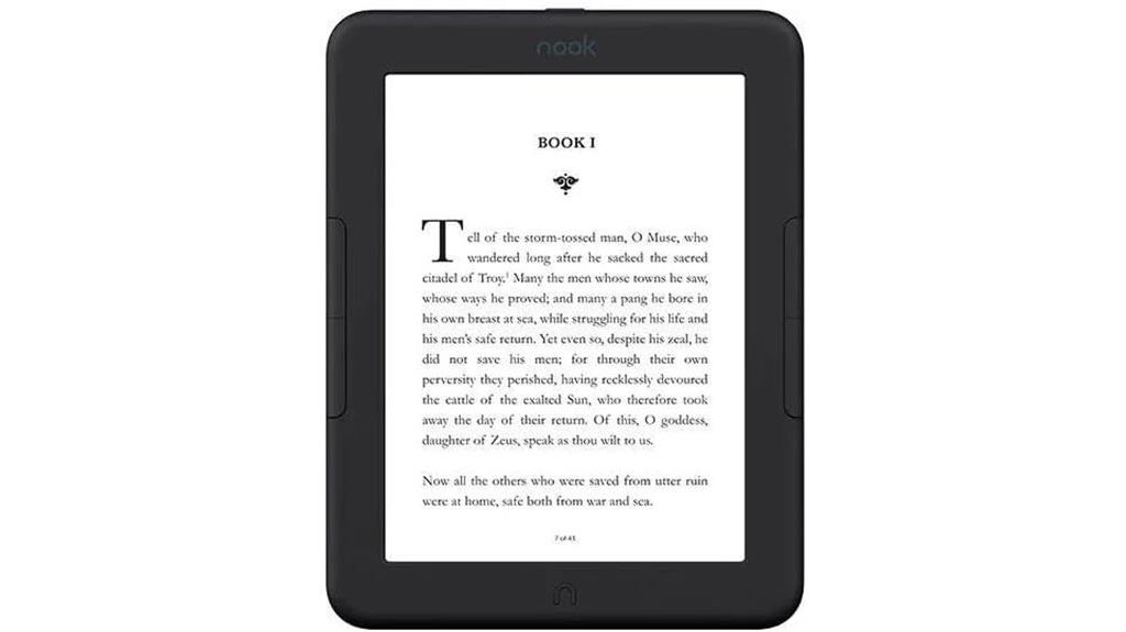 renewed black touchscreen ereader