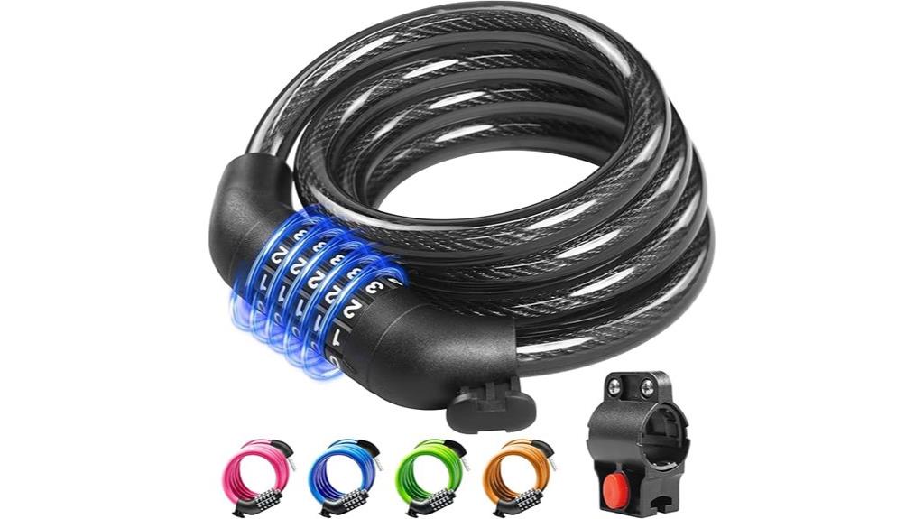 resettable 5 digit bike lock