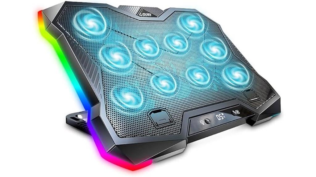 rgb lit turbo cooling pad