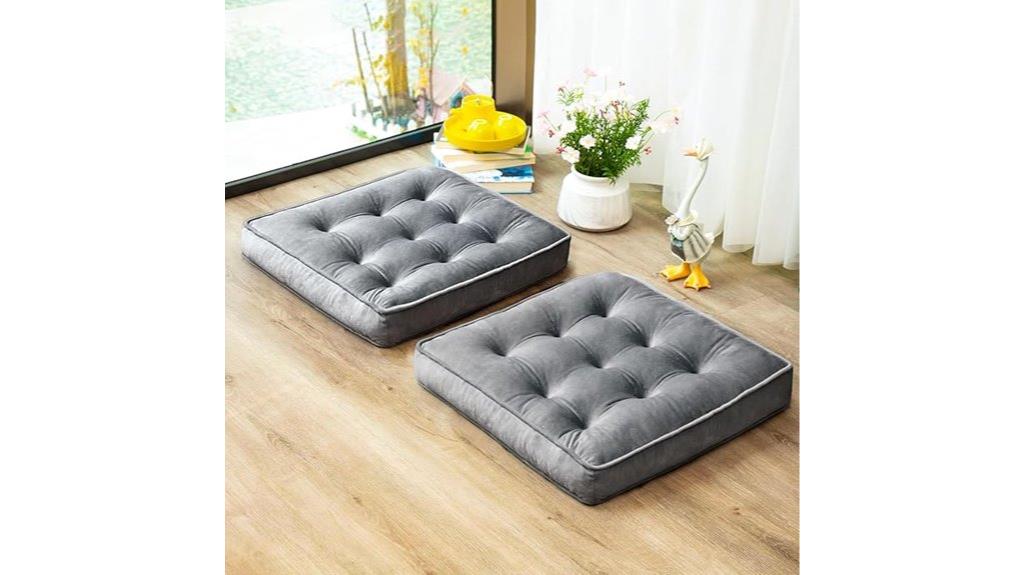 set of 2 memory foam cushions