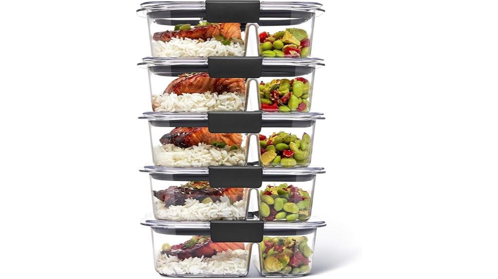 set of five durable containers
