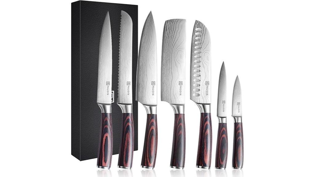 seven piece chef knife set