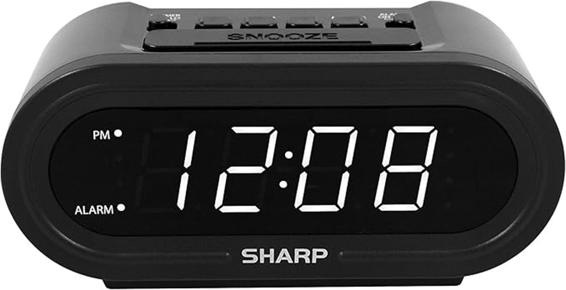 sharp digital alarm clock