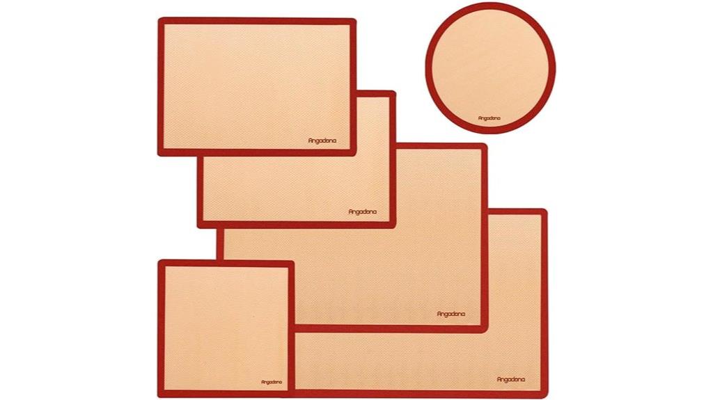 six piece silicone baking mats