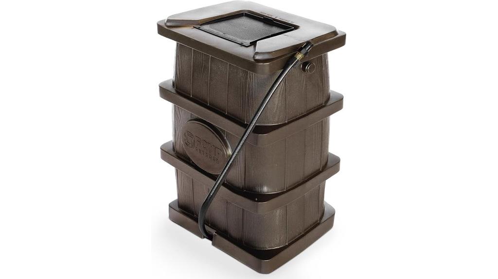 slim brown rain barrel