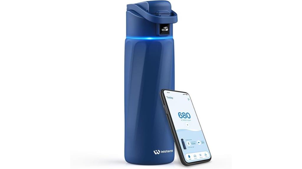 smart blue water bottle