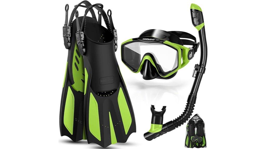 snorkel mask fins set
