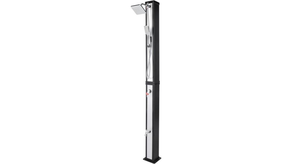 solar heated shower capacity