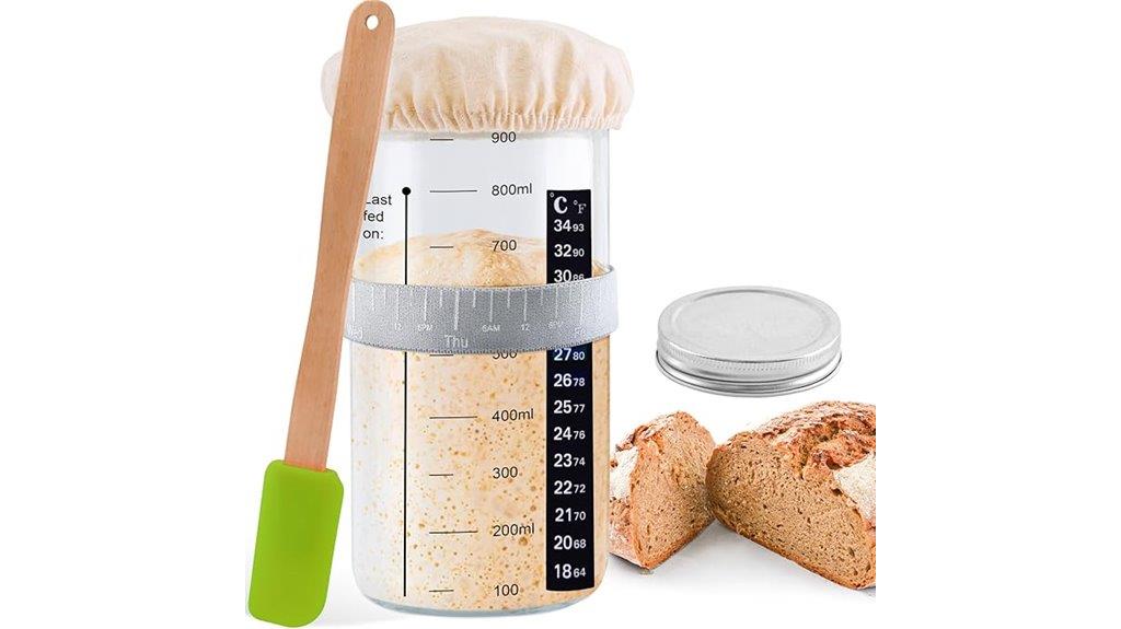 sourdough jar with tools