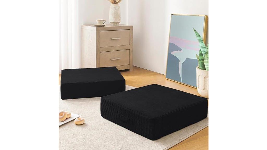 square floor pillow set