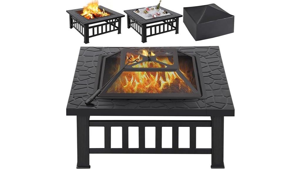 square metal fire pit