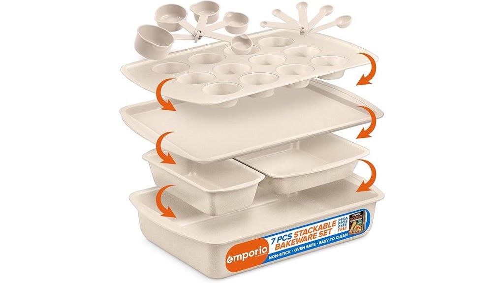 stackable nonstick marble pans