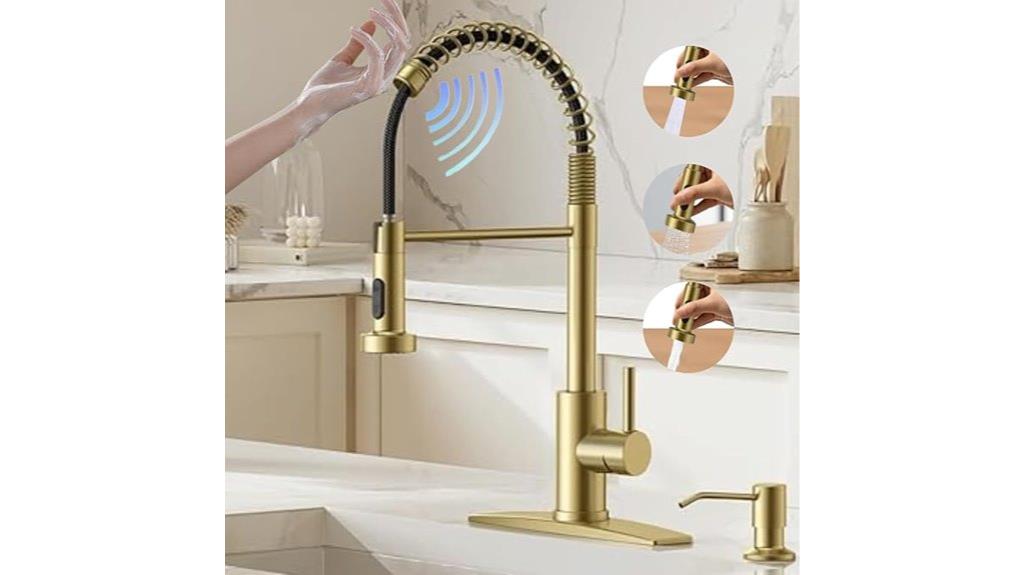 touch activated pull down faucet