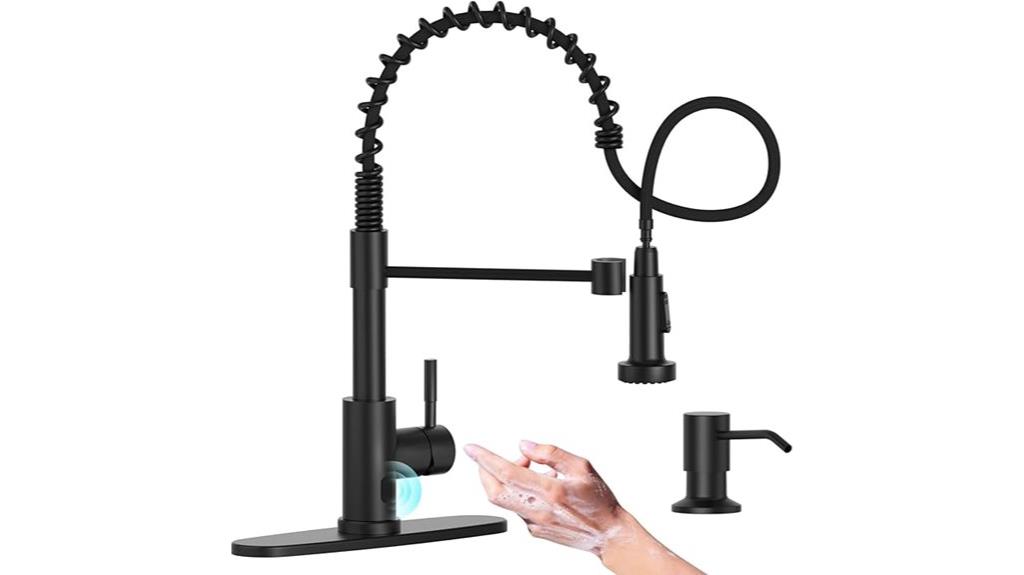 touchless faucet with dispenser
