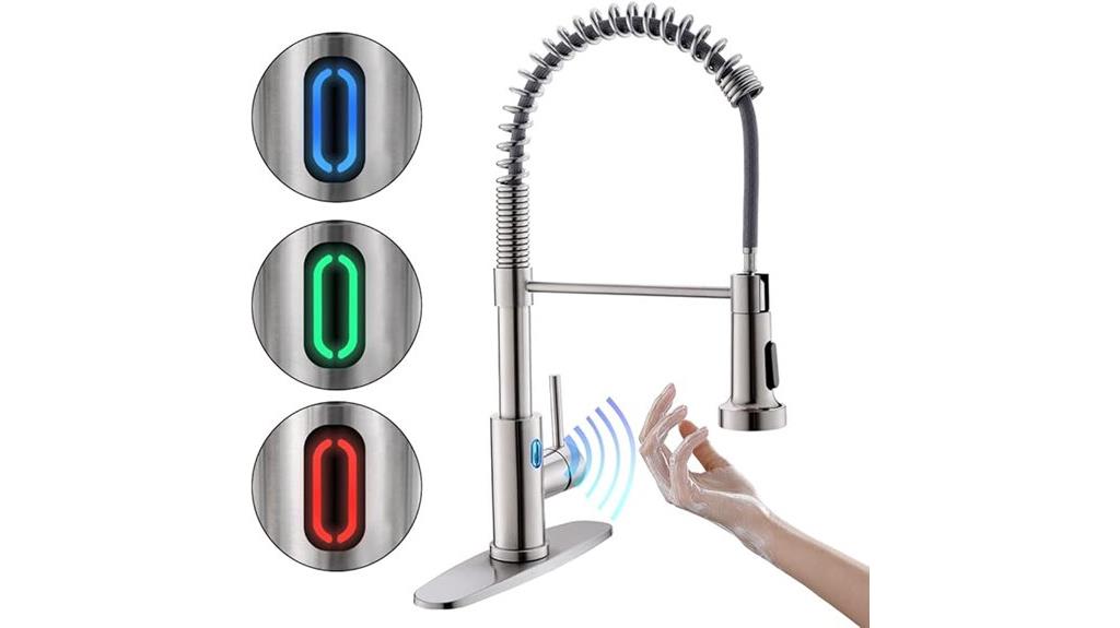 touchless kitchen faucet with pull down sprayer