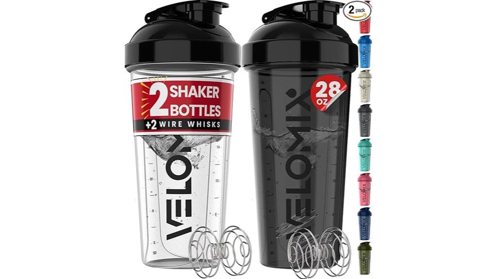 two 28 oz shaker bottles