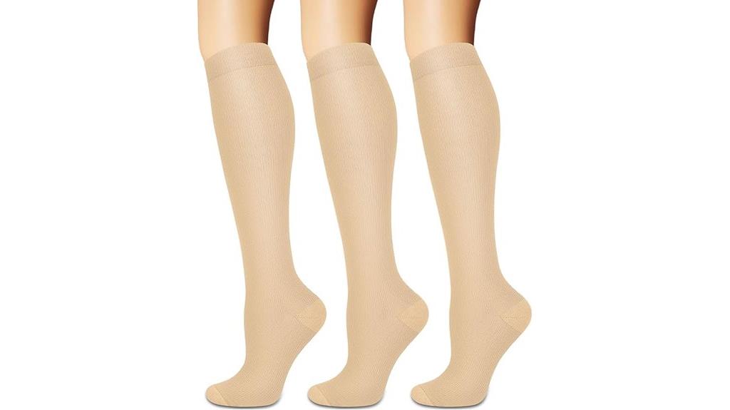unisex 3 pair compression socks