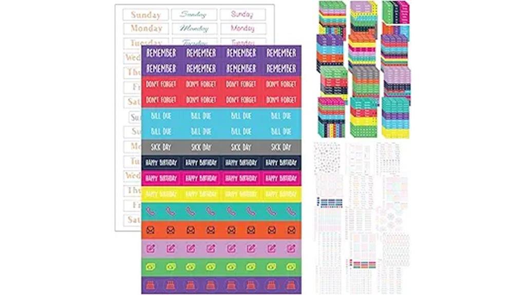 vibrant planner sticker set