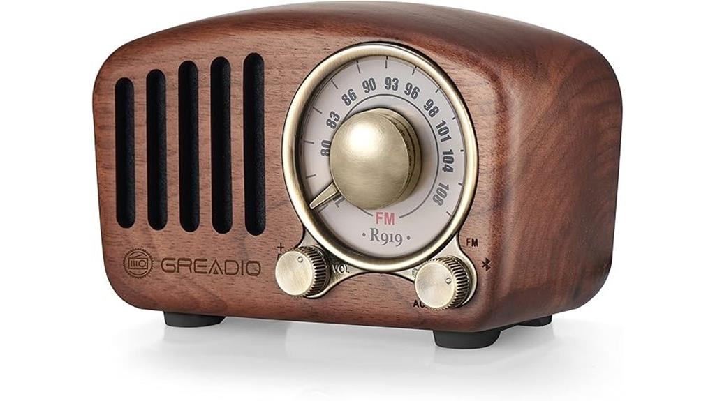 vintage walnut bluetooth radio