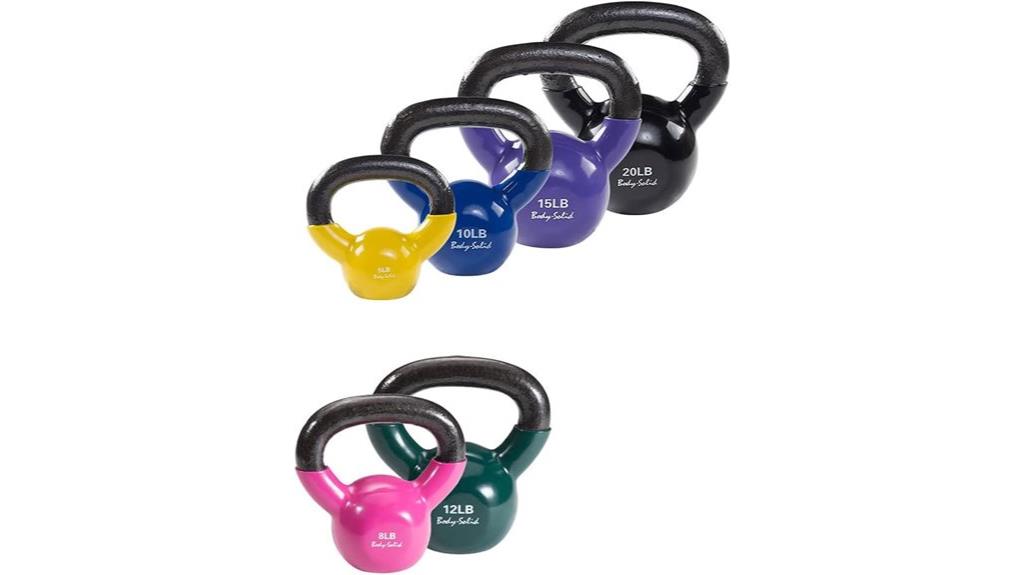 vinyl coated kettlebell set