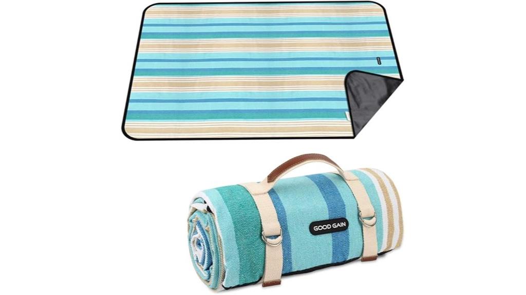 waterproof picnic blanket with strap