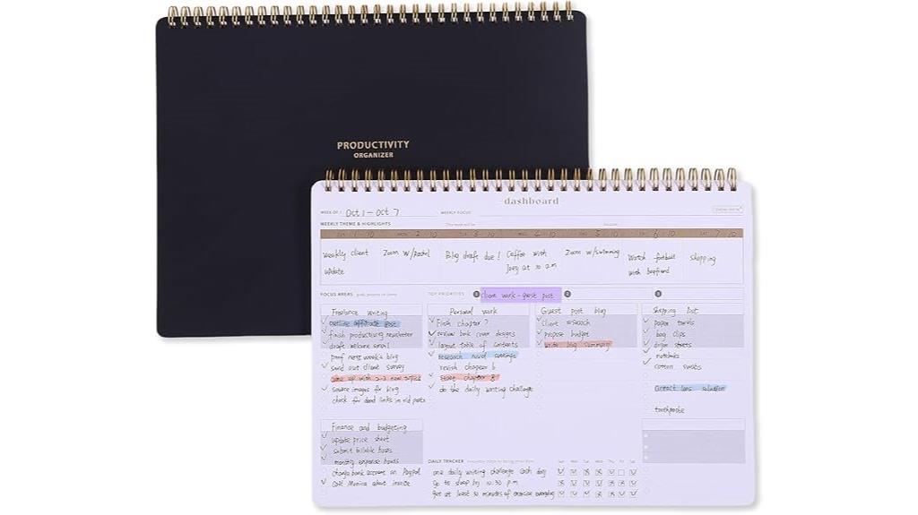 weekly planner with 54 sheets
