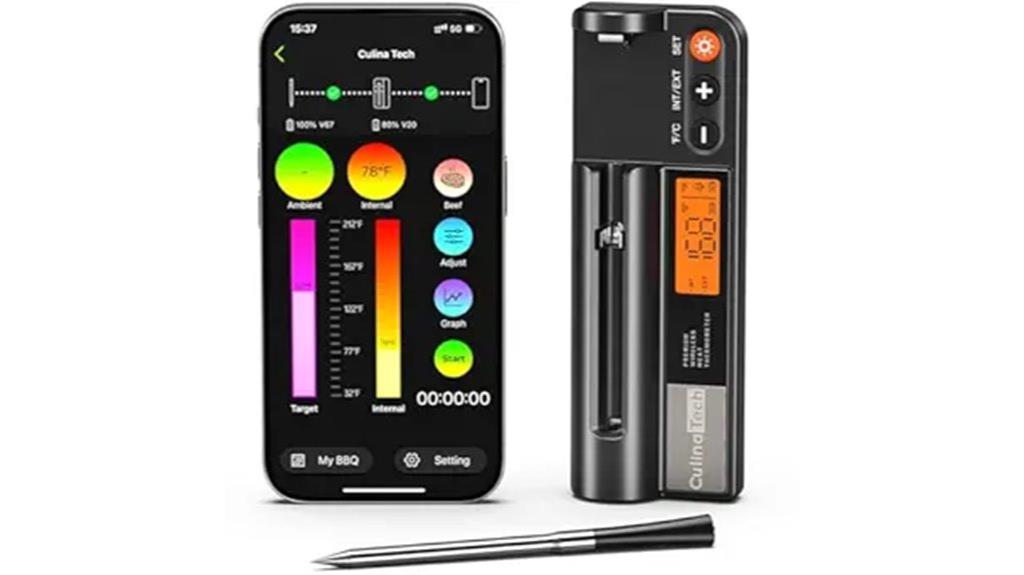 wireless meat thermometer with lcd