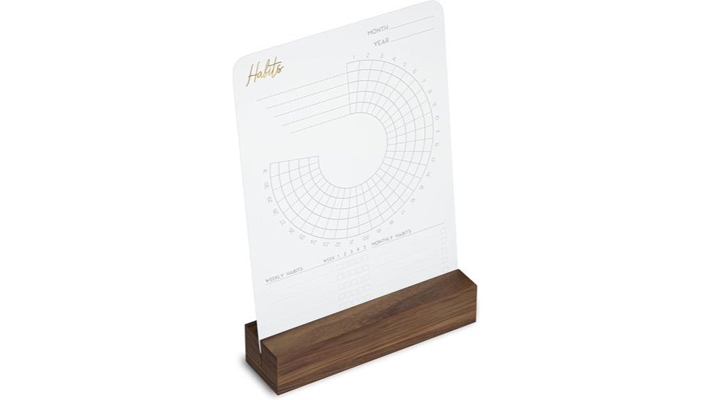 wooden habit tracker stand