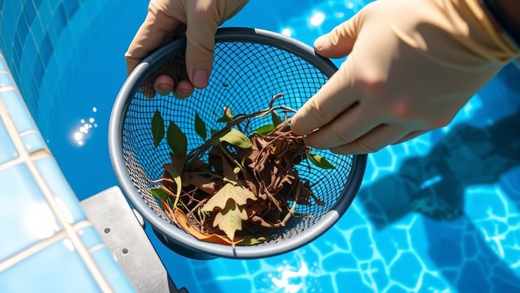 check and clean skimmer basket