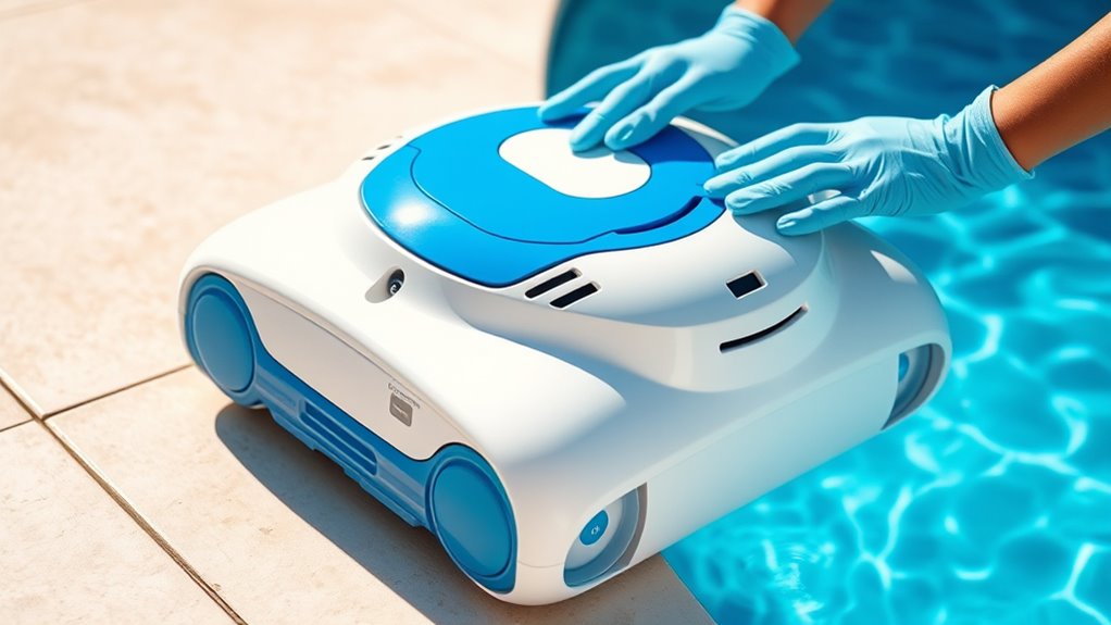 maintain robotic pool cleaner