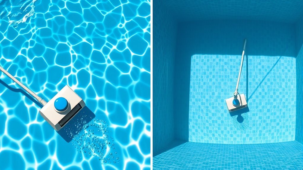 pool size and debris
