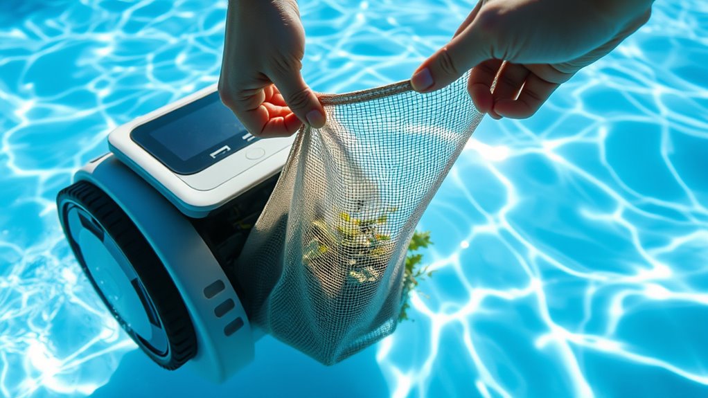 remove and inspect debris bag