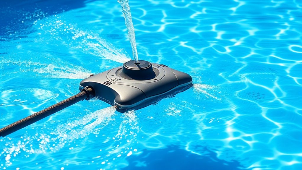 water pressure powers cleaning