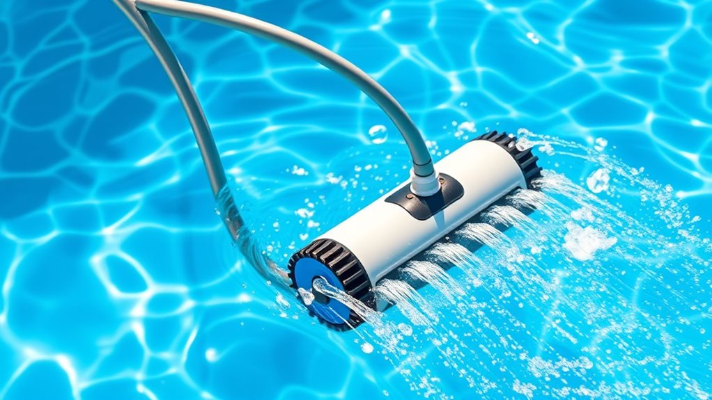water pressure powers pool cleaning