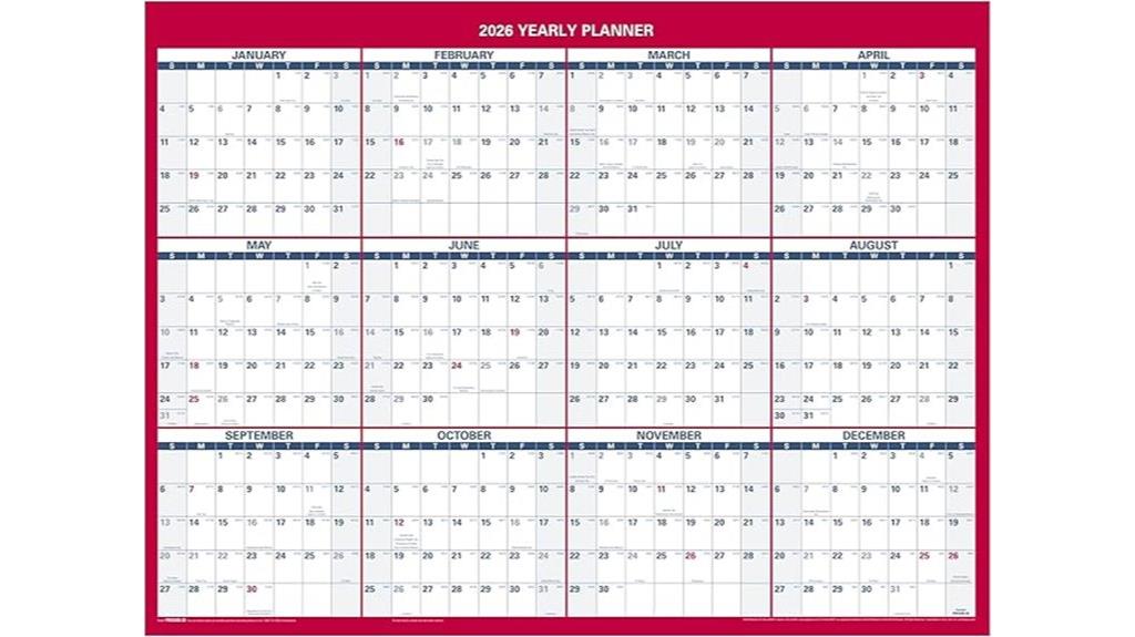 2026 erasable wall calendar