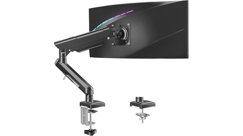 adjustable gas spring monitor arm