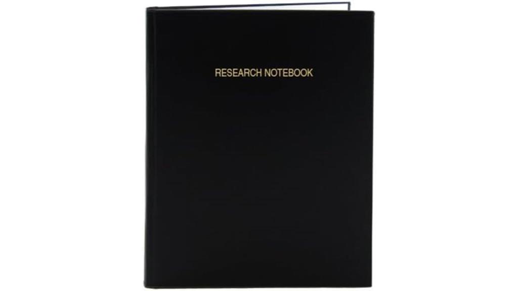 black grid research notebook
