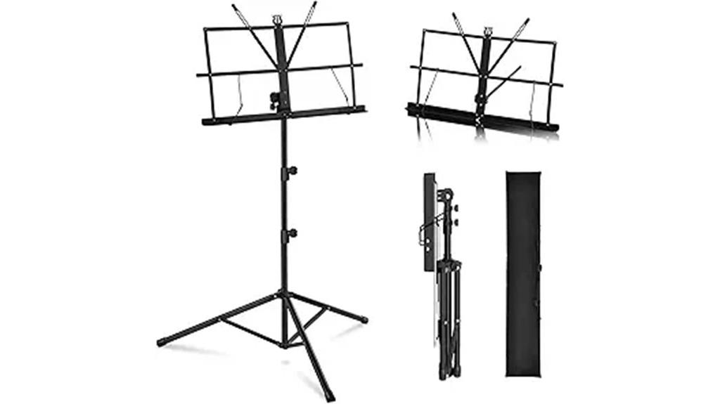 black portable music stand