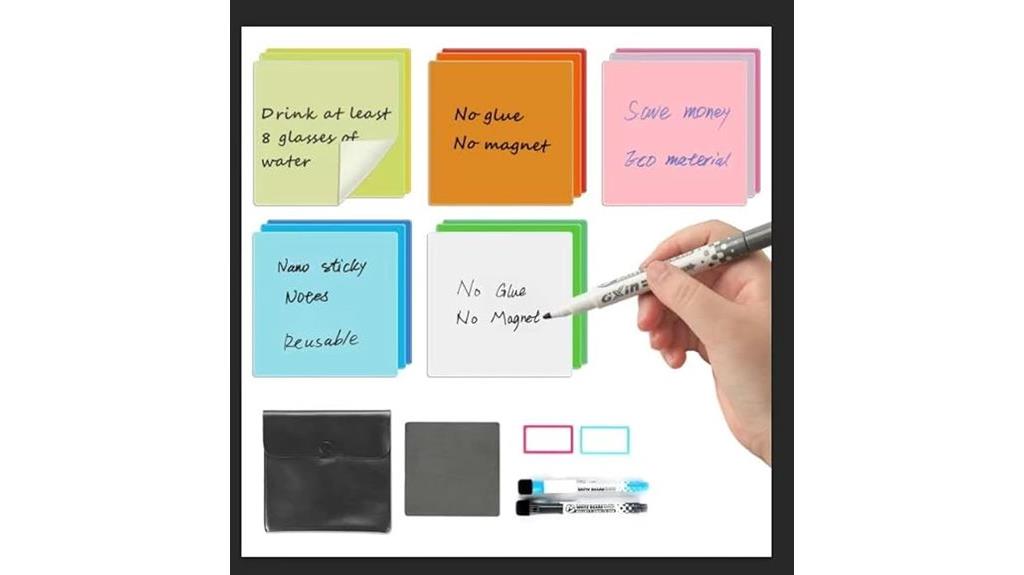 colorful square erasable notepads