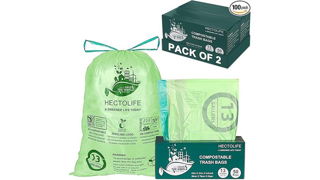compostable trash bags 100
