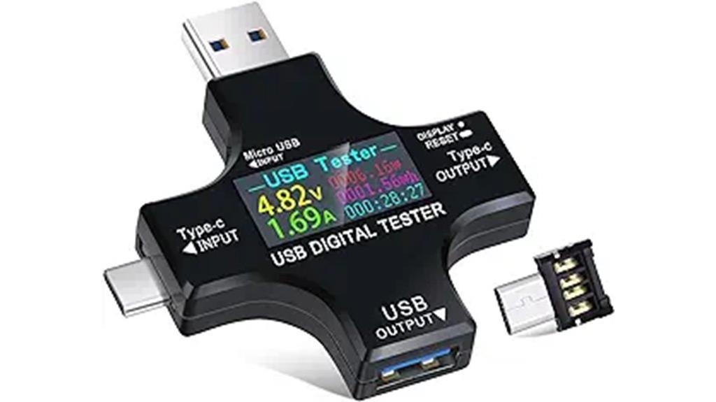 dual usb c tester lcd