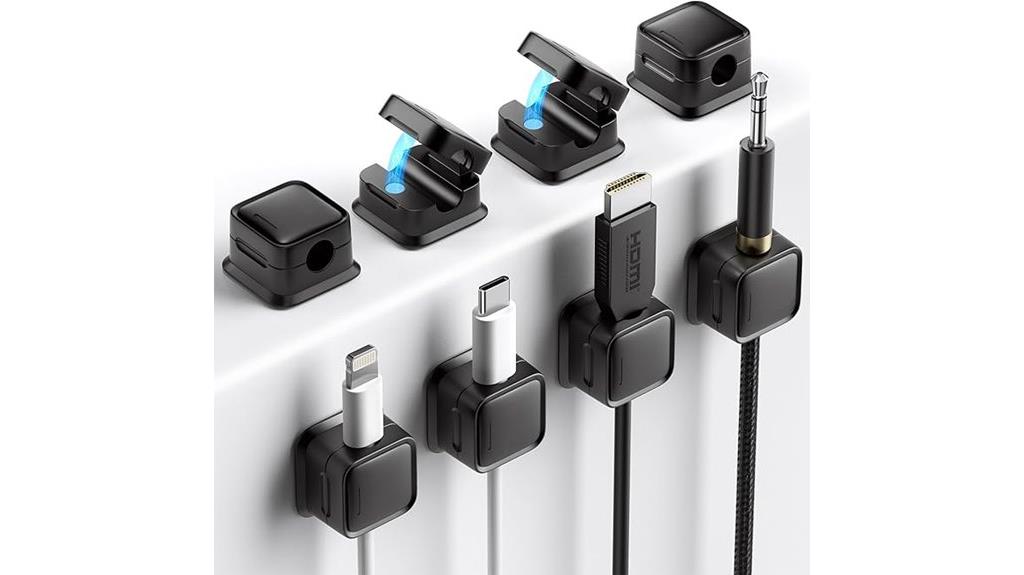 eight adhesive cable clips