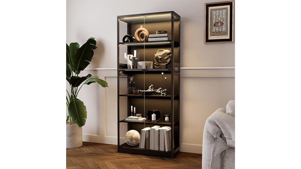 elegant glass display cabinet